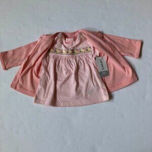 Carters Salmon color top and cardigan Infant Girls size 3 months new with tags.